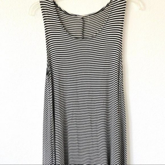 Sleeveless striped swing dress mini trapeze flowy - Picture 4 of 8
